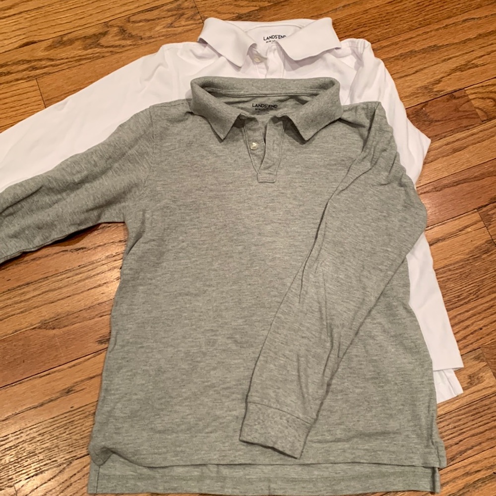 Two lands end polo shirts long sleeved 10/12